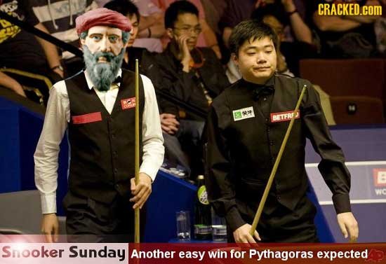 CRACKED.cOM wve BETFRI Snooker Sunday Another easy win for Pythagoras expected