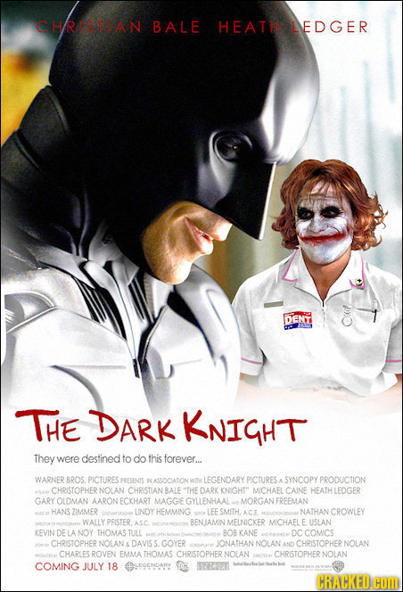 CHRISTAN BALE HEATH LEDGER DENTI THE DARK KNIGHT They were destined to do this forever... WARNER BROS. PICTURES PRESENGS NASSOCIATON LEGENDARY PICTURE