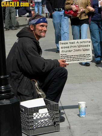 CRACKED.COM nead: A personal Piease ppeat from Wikipedia a Jimtny Wales fbunder