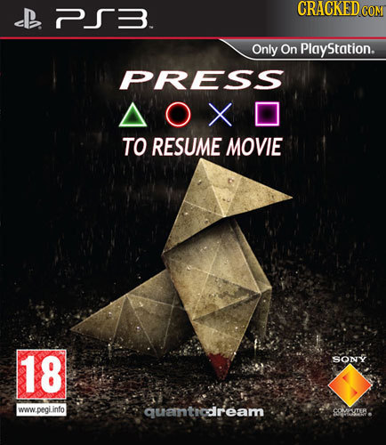 cB 73. CRACKED COM Only On PlayStation. PRESS AOXD TO RESUME MOVIE 18 SONY www.Degi.info quantrdream Gos