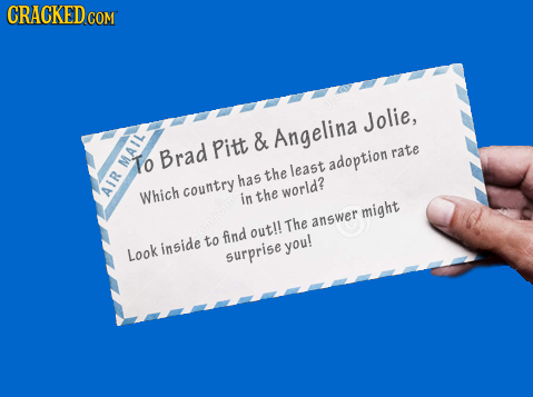 CRACKEDco Jolie, Angelina Pitt & rate M.AIL To Brad adoption the least has Which country in world? AIR the might The answer outll inside to find you!