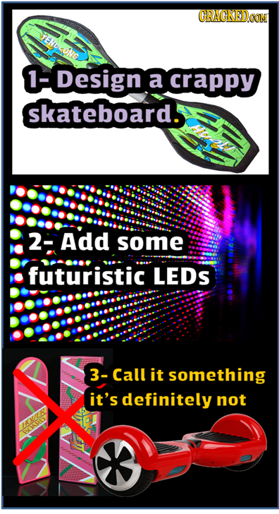 CRACKED eNCoNe 1-Design a crappy skateboard. 2-Add some futuristic LEDS 3-Call it something it's definitely not OLAS