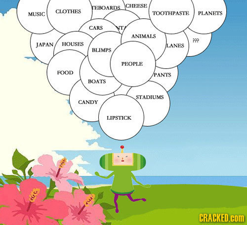 CHEESE TEBOARDS CLOTHES MUSIC TOOTHPASTE PLANETS CARS 'T ANIMALS P?? JAPAN HOUSES LANES BLIMPS PEOPLE FOOD PANTS BOATS STADIUMS CANDY LIPS'TICK CRACKE