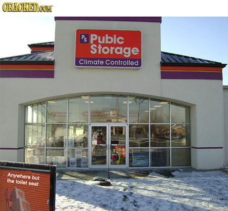 CRACKEDO CON Ps Pubic Storage Climate Controlled Anywhere but the toilet seat