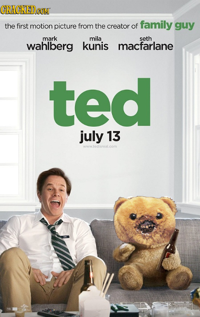 CRACKEDCO CONT the first motion picture from the creator of family guy mark mila seth wahlberg kunis macfarlane ted julY 13 www.tedisreal.com