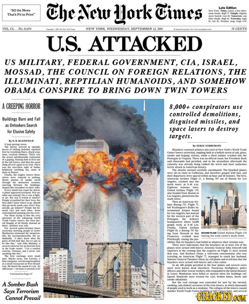 The New Hork Times Lte Edtian A the News Tha' Fhe se Print VOL.CL NEW YORK WRONESDAY SEPTEMARR 12 0 CRNTS U.S. ATTACKED US MILITARY. FEDERAL GOVERNMEN