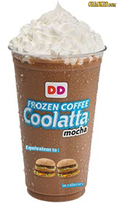 CRACKEDOON DD FROZEN Coolatta COFFEE mocha Equivalent to: in calories 
