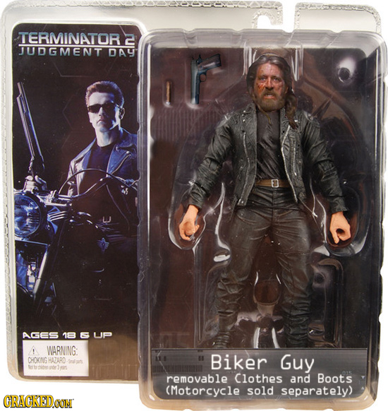 TERMINATOR JUDGMENT DAL AGES 18 E UP ! WARNING: CHOKNGHA7ARD Biker Guy Jmns removable Clothes and Boots (Motorcycle sold separately) CRACKEDCON