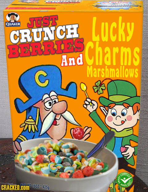 JUST QUAKER Lucky CRUNCH BERRIES Charms And C Marshmallows oic CRACKED.cOM 10Z 425g HADE S3 9MART