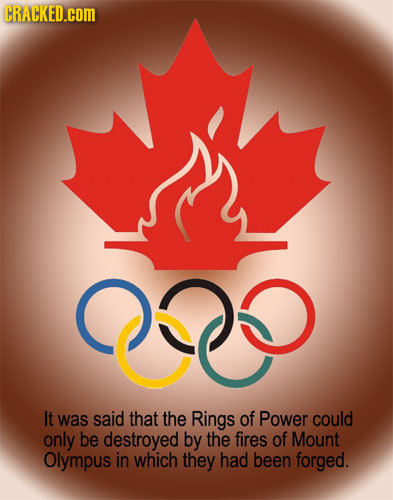 CRACKED.com It was said that the Rings of Power could only be destroyed by the fires of Mount Olympus in which they had been forged.