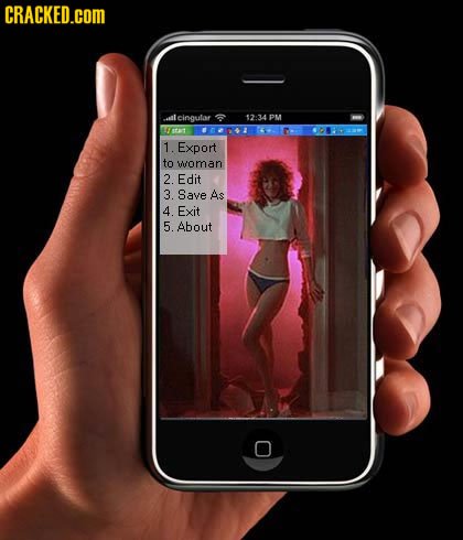 CRACKED.COM all Icingular 1234 PM TT 1. Export to woman 2. Edit 3. Save As 4 Exit 5. About