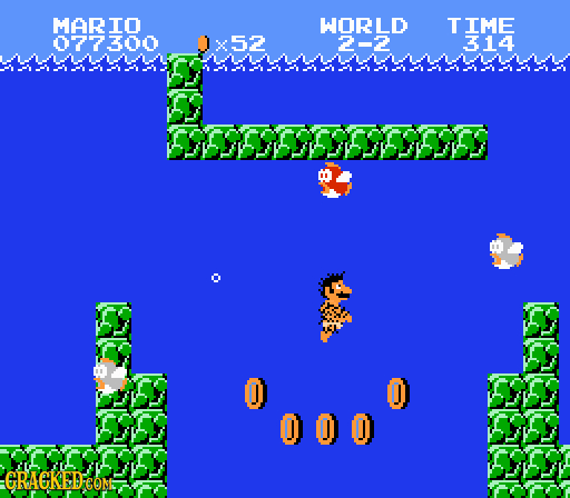 MARIO WORLD TIME 077300 52 2-2 14 3E 000oO CRACKED COM