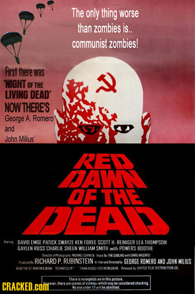 The only thing worse than zombies is.. communist zombies! First there was 'NIGHT OF THE LIVING DEAD' NOWTHERE'S George A Romero and John Milius' REDD 