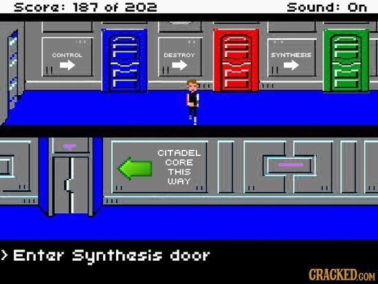 Score: 187 of 202 Sound: on OONTROL DESTROY SYNTHESIS CITADEL I CORE THIS UUAY LI > Enter Synthasis door CRACKED.COM