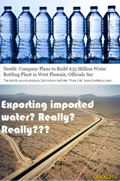 mo Nestle: Company Plans to Build $35 Million Water Bottling Plant in West Phoenix, Officials Say The facility would produce 264 million half-liter P