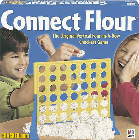0091 Connect Flour The Original Vertical Four-In-A-Row Checkers Game MB CRACKED.COM
