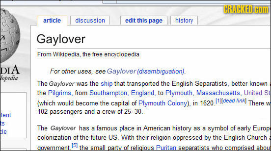 CRACKEDCO article discussion edit this page history Gaylover From Wikipedia. the free encyclopedia DIA For other uses, see Gaylover(disambiguation). o