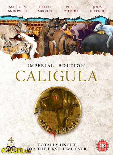 MALCOLM HELEN PETER JOHN MeDOWELL MIRREN O'TOOLE GIELGUD IMPERIAL EDITION CALIGULA 4 DISC TOTALLY UNCUT 18 CRACKEDCO FOR THE FIRST TIME EVER