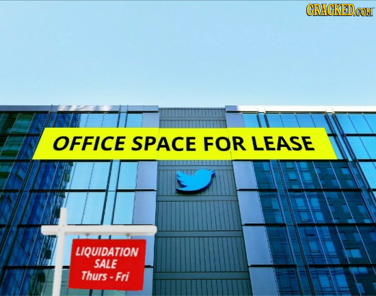 CRACKEDCON OFFICE SPACE FOR LEASE LIQUIDATION SALE Thurs -Fri 