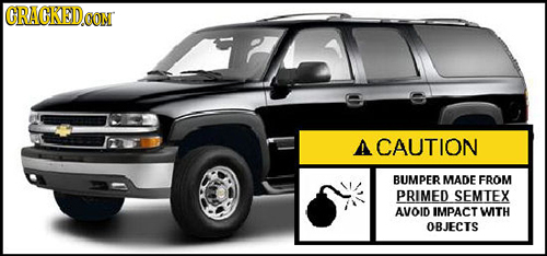 GRAGKEDCON A CAUTION BUMPER MADE FROM PRIMED SEMTEX AVOID IMPACT WITH OBJECIS