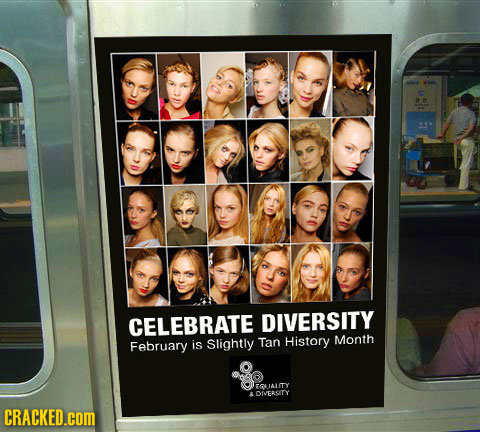 CELEBRATE DIVERSITY Month February is Slightly Tan History IALITY LOIERSITY CRACKED.cOM