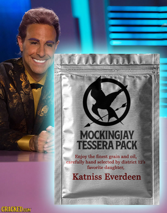 MOCKINGJAY TESSERA PACK Enjoy the finest grain and oil, carefully hand selected by district 12's favorite daughter, Katniss Everdeen