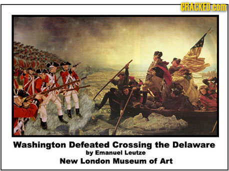 HRACKEDT coMi Washington Defeated Crossing the Delaware by Emanuel Leutze New London Museum of Art