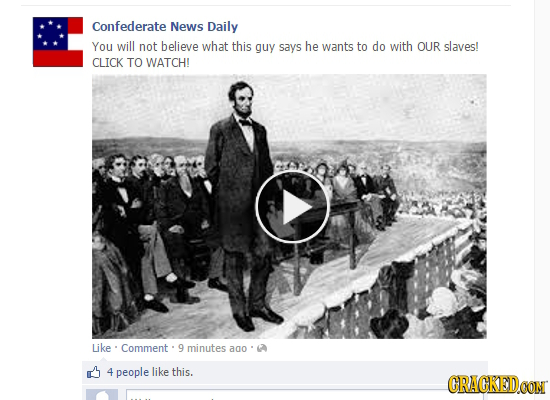 Confederate News Daily You will not believe what this guy says he wants to do with OUR slaves! CLICK TO WATCH! aag, Like Comment 9 minutes ago 4 peopl