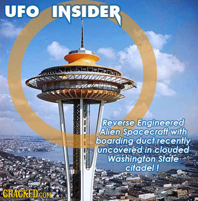 UFO INSIDER Reverse Engineered Alien Spacecraft with boarding duct recently uncovered in clouded Washington State citadel! CRAGKED.COM 