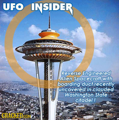 UFO INSIDER Reverse Engineered Alien Spacecraft with boarding duct recently uncovered in clouded Washington State citadel! CRAGKED.COM