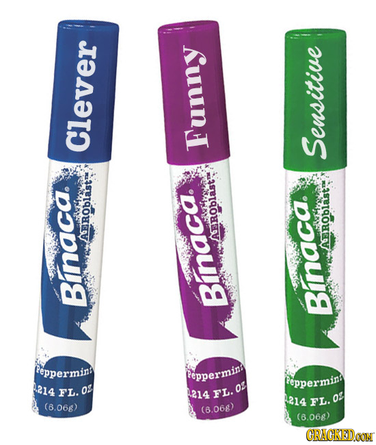 Clever Funny Sensitive AEROblast ROblast AEROblast Binaca Bnaca. Bnaca feppermint eppermin fepperming 214 FL. Oz o 214 FL. .214 FL. (6.06g) (6.06g) (6