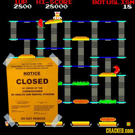 1UP Scre BOT USL ISM 2800 28000 18 TNE YORK ERS Ceryoe OEPARTMENT 0e MEALTH HYOIENE cetaon O ENERONMENTAL ieatte NOTICE CLOSED BY ORDER OF THE COMMISS