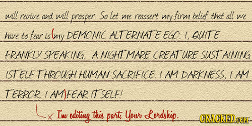 will revrive and will prosper. So let renssirt firm belif all me Mry that we have to fear ny is DEMONIC ALTERNATE ELO. L AUITE ERANKLY SPEAKINE A NIGH