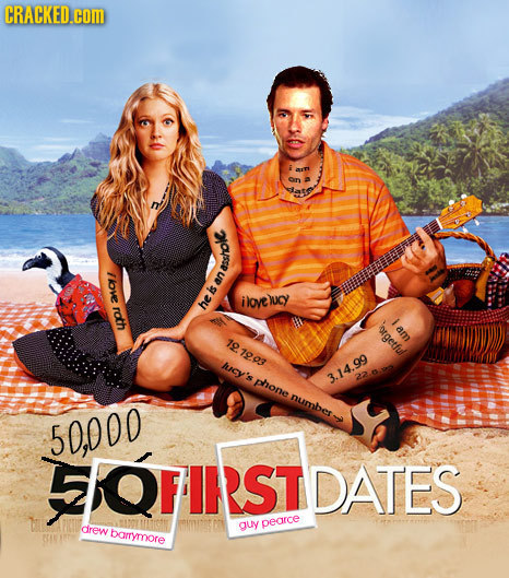 CRACKED.cOM art a Thve areholl an ilovelucy roth he I am 197903 etfey hcy 's phone 3.14.99 number 50.000 QFIRST DATES guy pearce drew borymore
