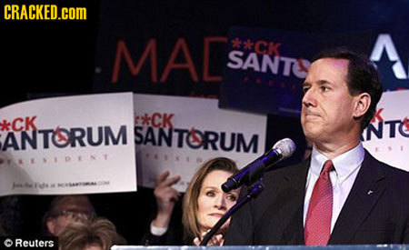CRACKED.COM MA CK SANTO kCK *CK ANTORUM SANTORUM NT KENEB KLLOLAY hes Reuters