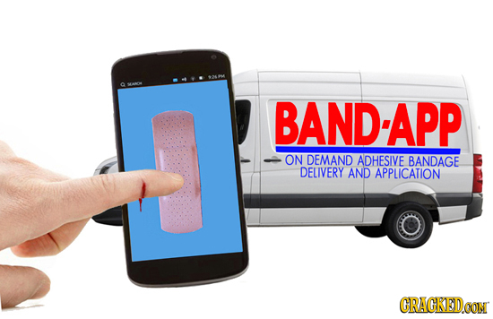 O BAND-APP ON DEMAND ADHESIVE BANDAGE DELIVERY AND APPLICATION CRACKEDOON 