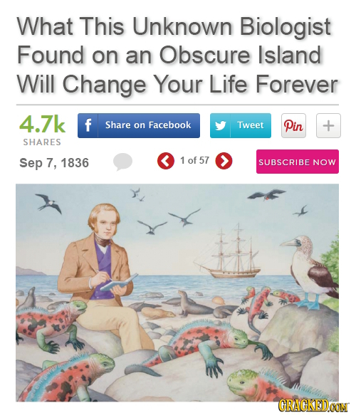 What This Unknown Biologist Found on an Obscure Island Will Change Your Life Forever 4.7k f Share on Facebook Tweet Pin SHARES Sep 7, 1836 1 of 57 SUB