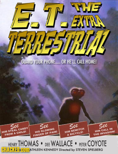 E.T. TTHE EXTRA TERREFSTHTAZ GUARD YOUR PHONE..... OR HE'LL CALL HOME! See See See See CANOY IN STEAL CALL HIM GLOWING BEWITCH A CHILOT HIS PAIN HIM H