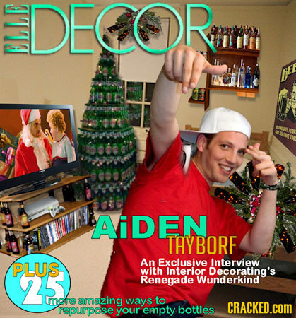 DECOR ELLE AIDEN TAYBORF PLUS An Exclusive Interview 2E with Interior Decorating's Renegade Wunderkind mmore anazing ways to repupose your empty bottl
