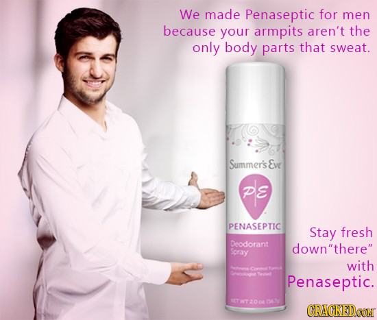 We made Penaseptic for men because your armpits aren't the only body parts that sweat. Summer's Eve PE PENASEPTIC Stay fresh Deodorant downthere Spr