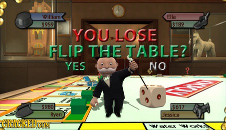 William Ella $959 $189 YOU LOSE FLIP THE TABLE? YES NO ? $980 $617 Ryan Jessica CRACKED ter