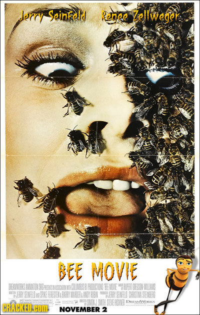 lerry Ssinfeld Kenee ollweger BEE MOVIE EVONEKS IMATON HE EESHULLAINS SPKE SNHL STIENE DSAMWOUSCS CRACKED.HOM NOVEMBER 2