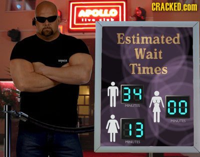 CRACKED.COM ApOLLO 11. Estimated Wait Times RBY MINUTES 00 TU15 MIMLITE