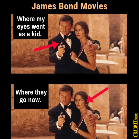 James Bond Movies Where my eyes went as a kid. Where they go now.