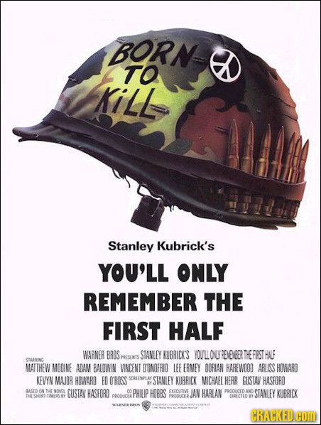 BORN TO KiLL Stanley Kubrick's YOU'LL ONLY REMEMBER THE FIRST HALF WARNER BROS STANLEY KIBRICK'S TOULLOUREVELEER THE FESTHALF PESENTS STARRING MATTHEW