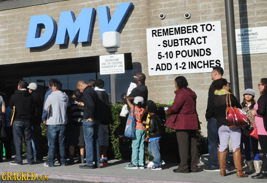 DMY TO: REMEMBER ase WARNING -SUBTRACT 5-10 POUNDS I0C EN 0 COrant OSNES Lw -ADD 1-2 INCHES CRACKED CON