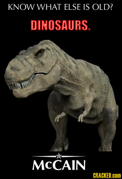 KNOW WHAT ELSE IS OLD? DINOSAURS. MCCAIN CRACKED.cOM