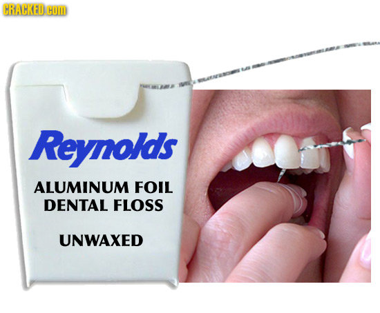 CRACKEDOM t8 NAAEAA I Reynolds ALUMINUM FOIL DENTAL FLOSS UNWAXED