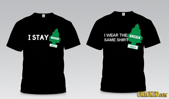 I STAY I WEAR THE 5DAYS CRES SAME SHIRT Aves Abwt CRACKEDCON