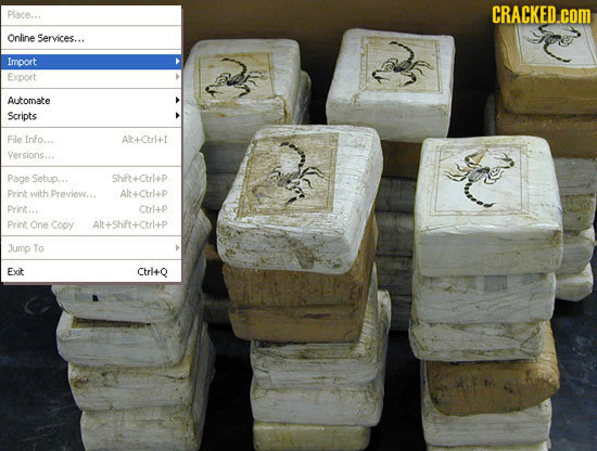 Place... CRACKED.cOM Online Services... Import Export Automate Scripts File Info... Alt+-Ctrl+I Versions... Page Setup... Shft+-Ctrltp Print with Prev